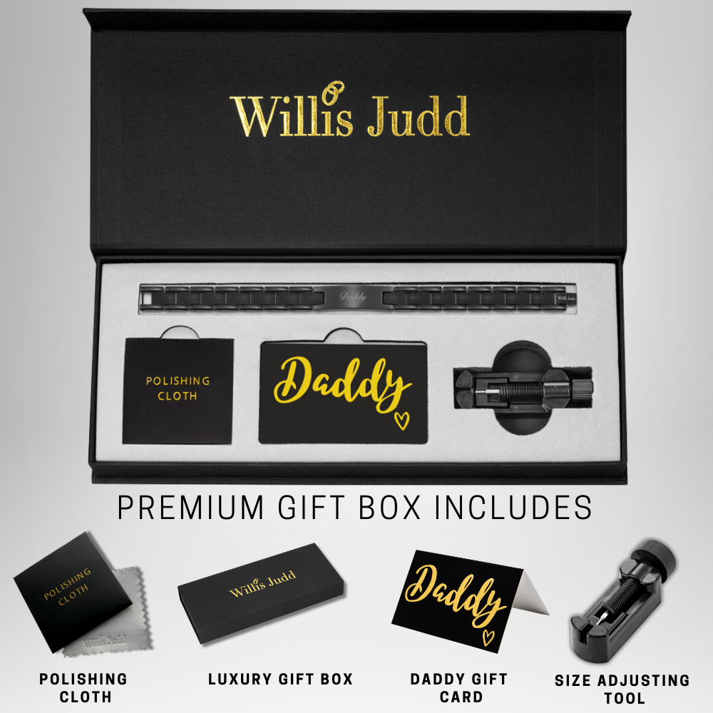 Mens Daddy Bracelet Etched Love You Daddy by Willis Judd