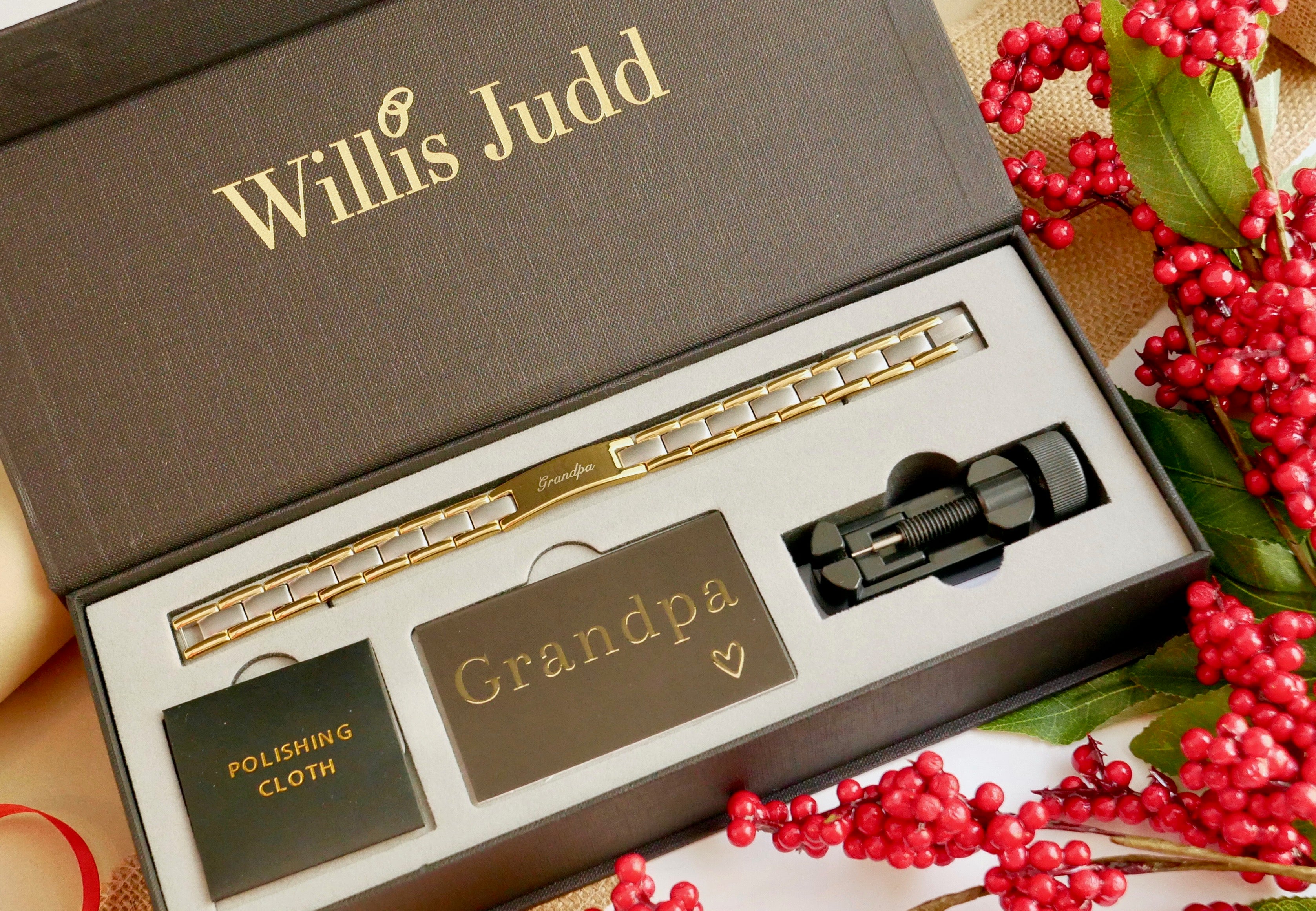 Grandpa Bracelet Etched Love You Grandpa by Willis Judd