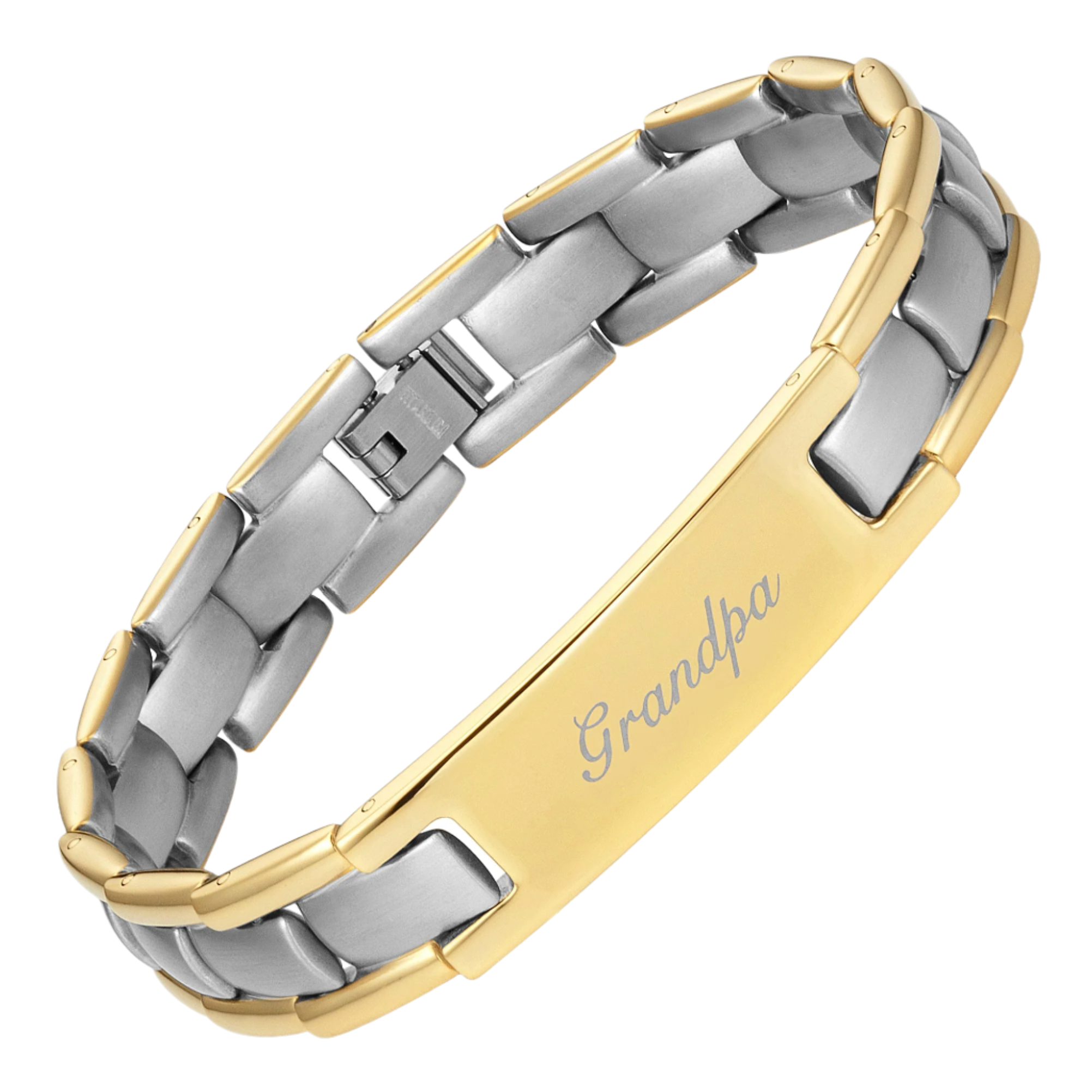 Grandpa Bracelet Etched Love You Grandpa by Willis Judd