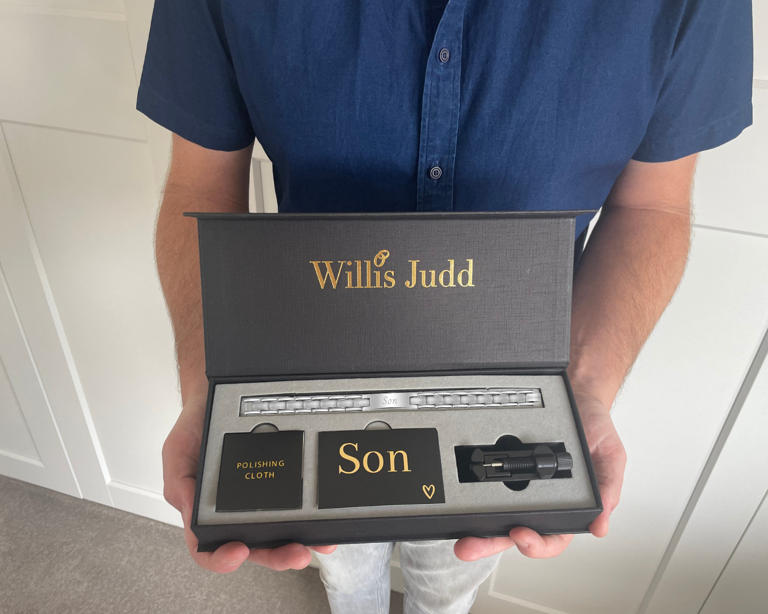 Willis Judd 'Love you Son' Etched bracelets