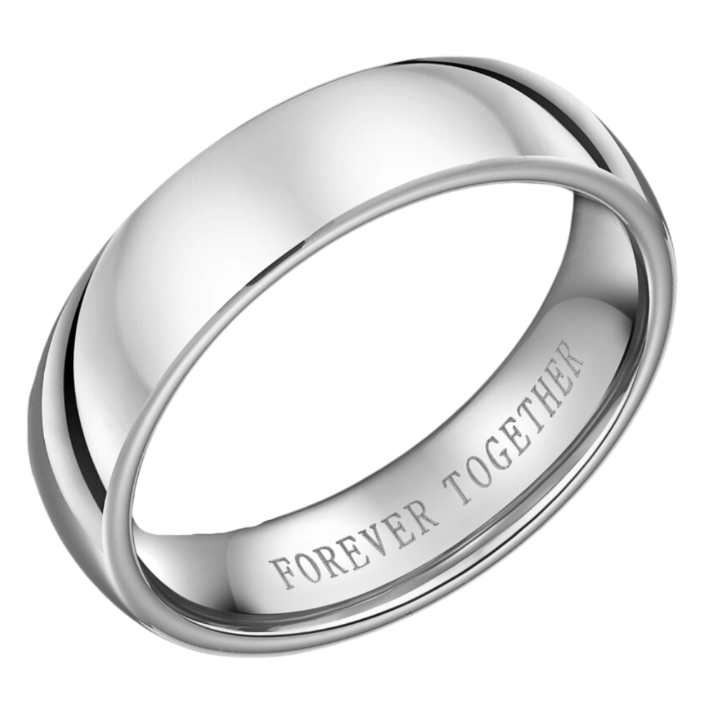 Mens Together Forever Etched Tungsten Ring 6mm