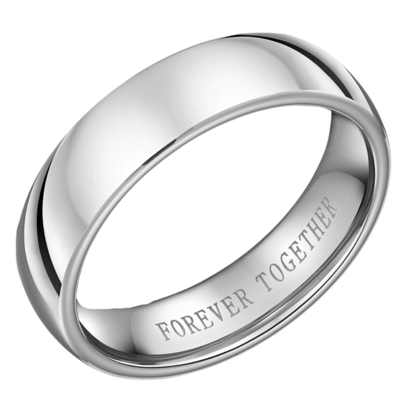 Mens Together Forever Tungsten Ring 6mm