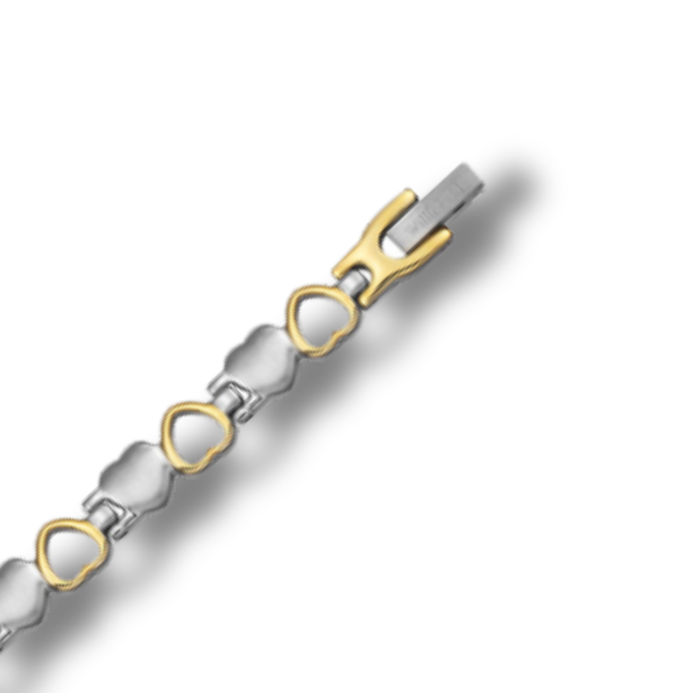 Ladies Magnetic Bracelet Size Adjustable By Willis Judd Love Heart Design