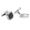Willis Judd Men’s Stainless Steel with Blue Carbon FIber Cufflinks with Pouch