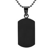 Mens Stainless Steel Black Carbon Fiber Pendant Necklace