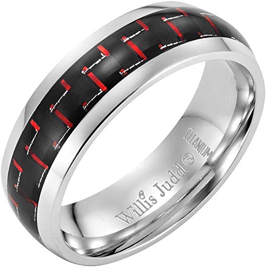 7mm Mens Titanium Ring Engraved I Love You
