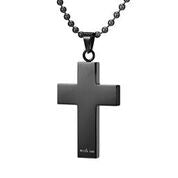 Mens Cross Blue CZ diamond pendant