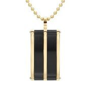 Mens Stainless Steel Black Carbon Fiber Pendant Necklace
