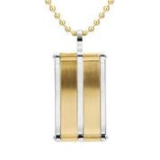 Mens Stainless Steel Black Carbon Fiber Pendant Necklace