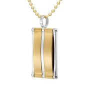 Mens Two Tone Gold & Silver Pendant