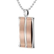 Mens Stainless Steel Black Carbon Fiber Pendant Necklace