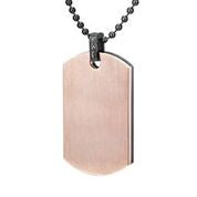 Mens Stainless Steel Black Carbon Fiber Pendant Necklace