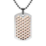 Mens Stainless Steel Black Carbon Fiber Pendant Necklace