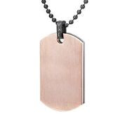 Mens Stainless Steel Black Carbon Fiber Pendant Necklace