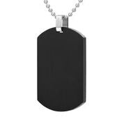 Mens Stainless Steel Black Carbon Fiber Pendant Necklace