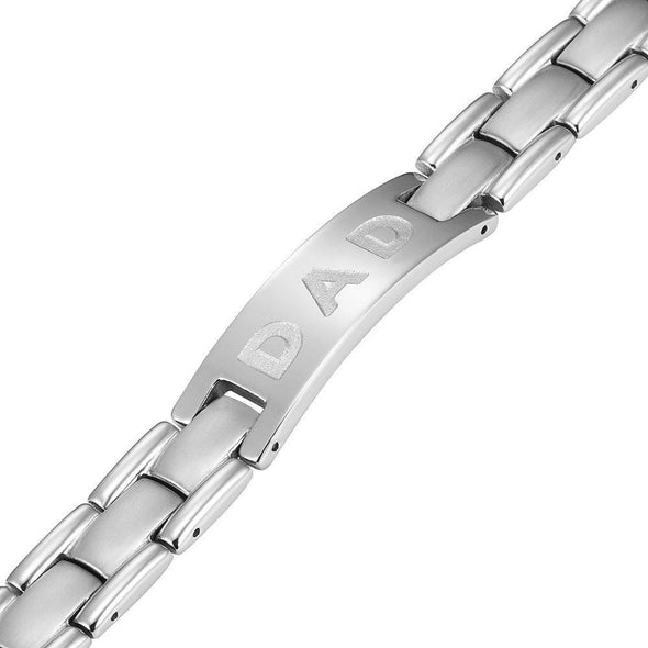 Willis Judd Mens Titanium DAD Bracelet Engraved Love You Dad with Gift Box & Link Removal Tool