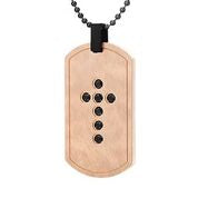 Mens Stainless Steel Black Carbon Fiber Pendant Necklace