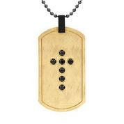 Mens Stainless Steel Black Carbon Fiber Pendant Necklace