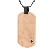 Mens Stainless Steel Black Carbon Fiber Pendant Necklace