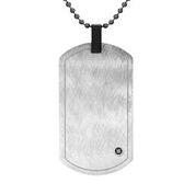 Mens Stainless Steel Black Carbon Fiber Pendant Necklace