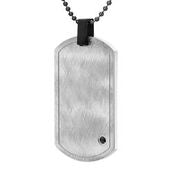 Mens Stainless Steel Black Carbon Fiber Pendant Necklace