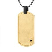 Mens Stainless Steel Black Carbon Fiber Pendant Necklace