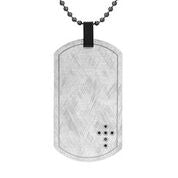 Mens Stainless Steel Black Carbon Fiber Pendant Necklace