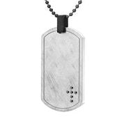 Mens Stainless Steel Black Carbon Fiber Pendant Necklace