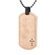 Mens Stainless Steel Black Carbon Fiber Pendant Necklace