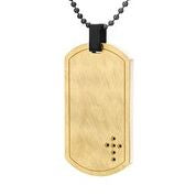 Mens Stainless Steel Black Carbon Fiber Pendant Necklace