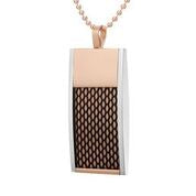 Mens Stainless Steel Black Carbon Fiber Pendant Necklace