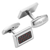 Willis Judd Men's Stainless Steel with Red Carbon fibre Cufflinks with Gift Pouch