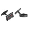 Willis Judd Men's Black Stainless Steel with Red Carbon fibre Cufflinks with Gift Pouch