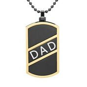 Mens Stainless Steel Black Carbon Fiber Pendant Necklace