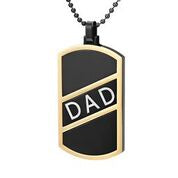 Mens Stainless Steel Black Carbon Fiber Pendant Necklace