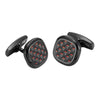 Willis Judd Men’s Black Stainless Steel with Red Carbon FIber Cufflinks with Pouch