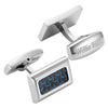 Willis Judd Men's Stainless Steel with Blue Carbon fibre Cufflinks with Gift Pouch