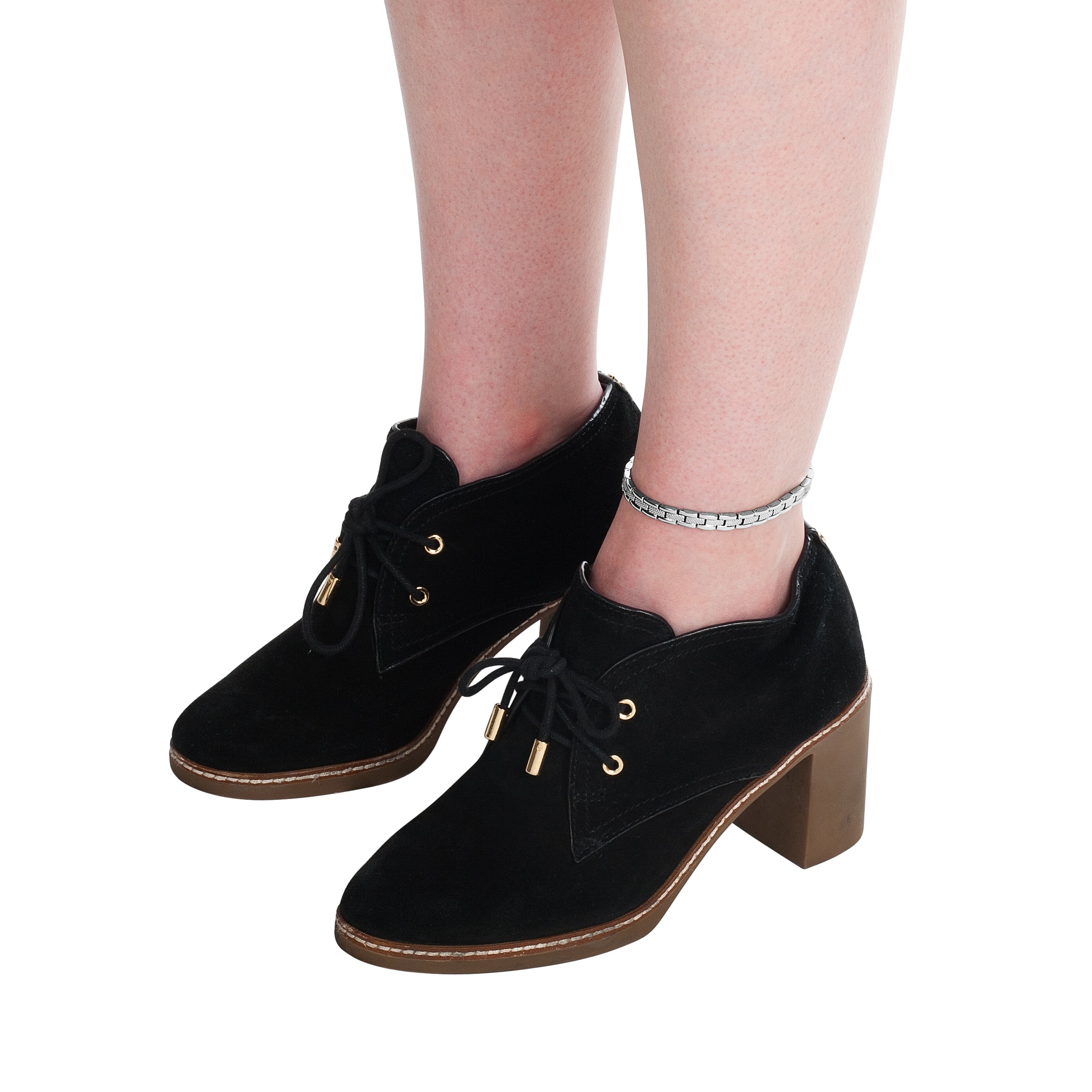 Ladies Heart Rose Gold Tone Titanium Magnetic Therapy Anklet