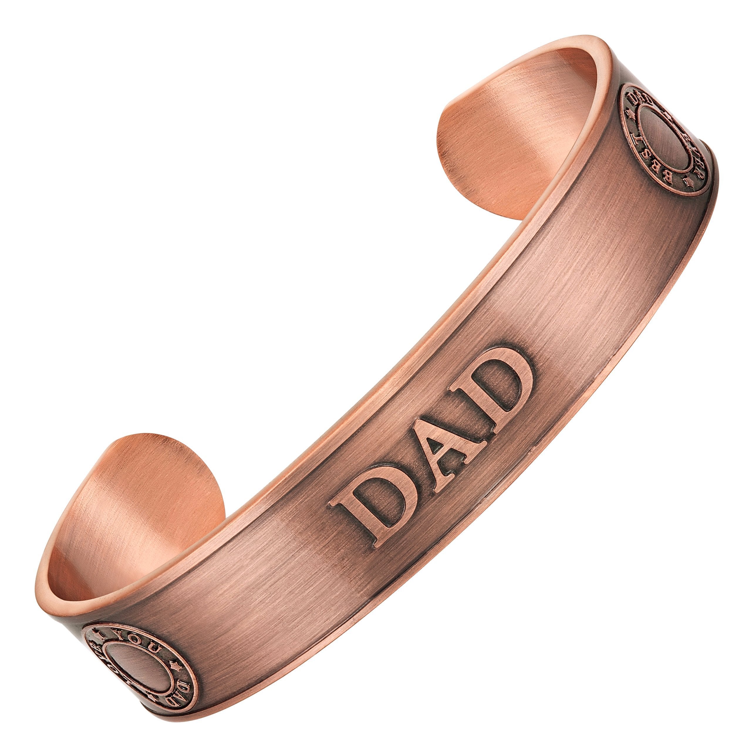 Mens Dad Pure Copper Bangle Bracelet