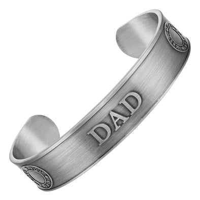 Mens Dad Pure Copper Bangle Bracelet (Antique Copper)