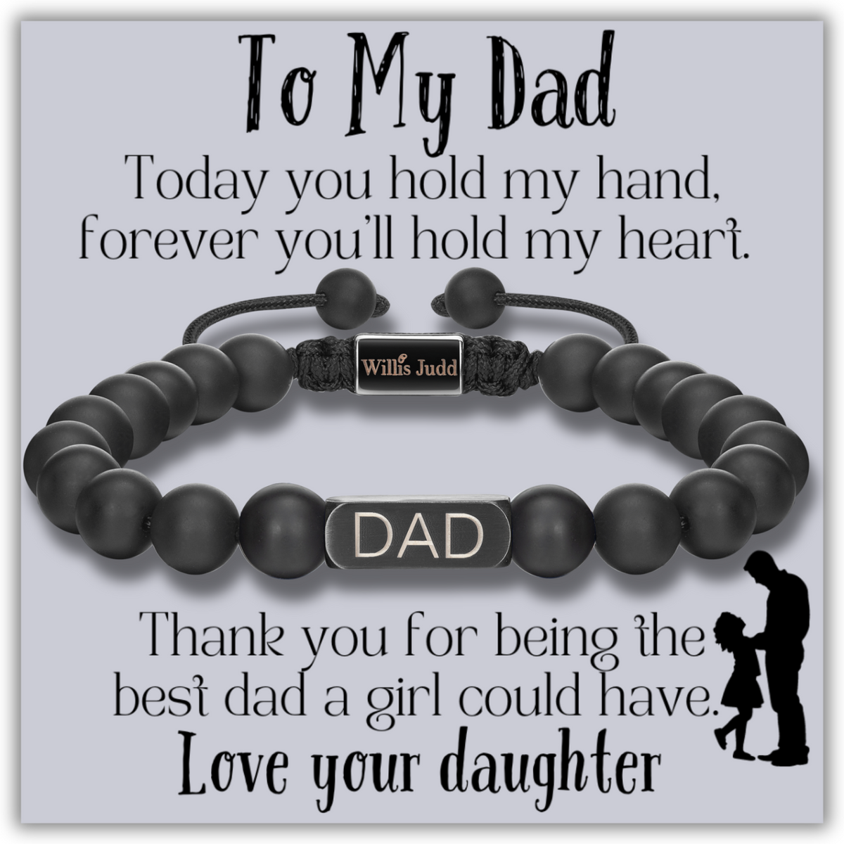 Dad Beaded Bracelet Black Onyx From Daughter