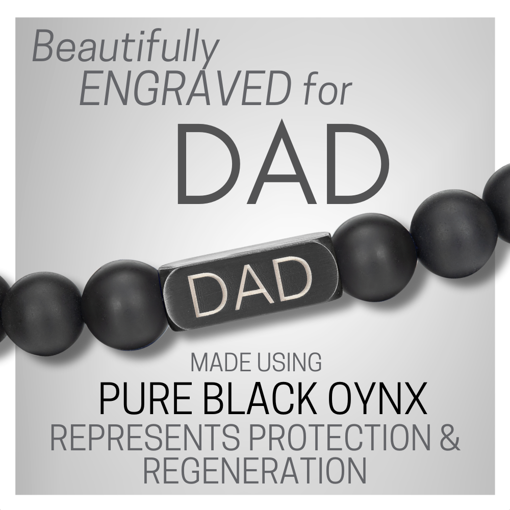 Dad Beaded Bracelet Black Onyx
