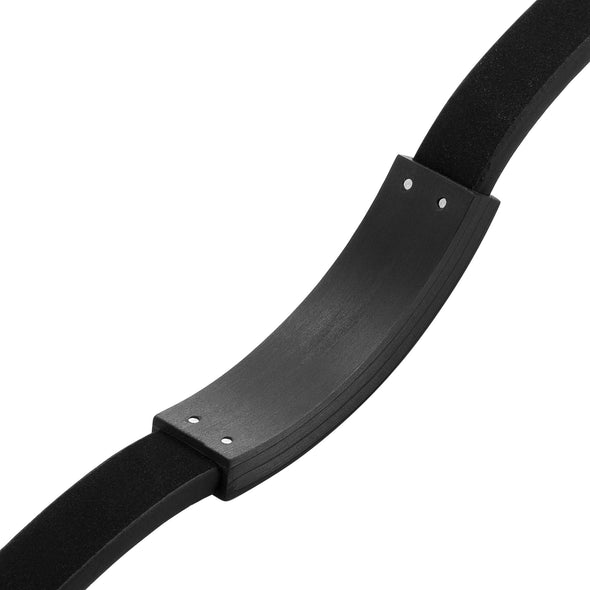 Mens Black Carbon Fiber Leather Bracelet