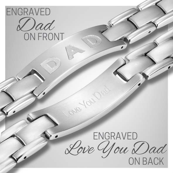 Men's Dad Engraved Bracelet - Love You Dad