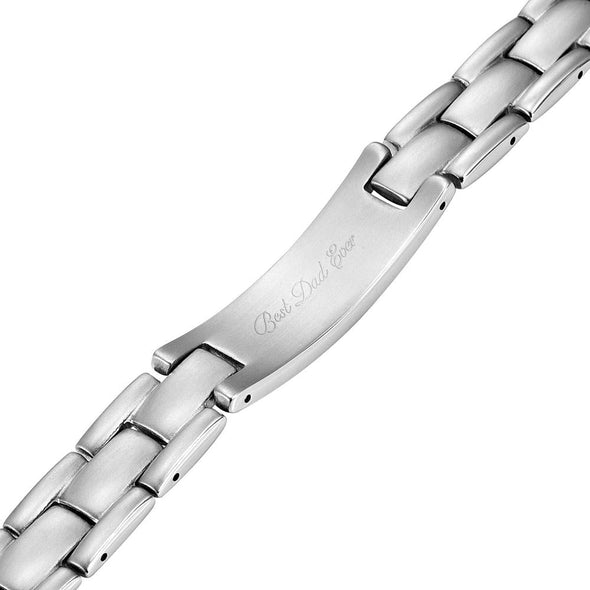 Mens Dad Bracelet Engraved - Best Ever (Titanium) Magnetic