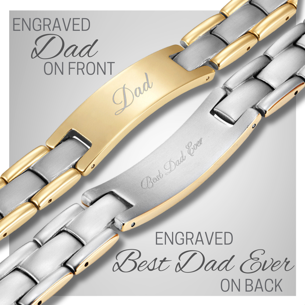 Best Dad Ever Mens Bracelet Two Tone