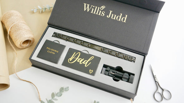 Mens Dad Bracelet Engraved Love You Dad In Gift Box