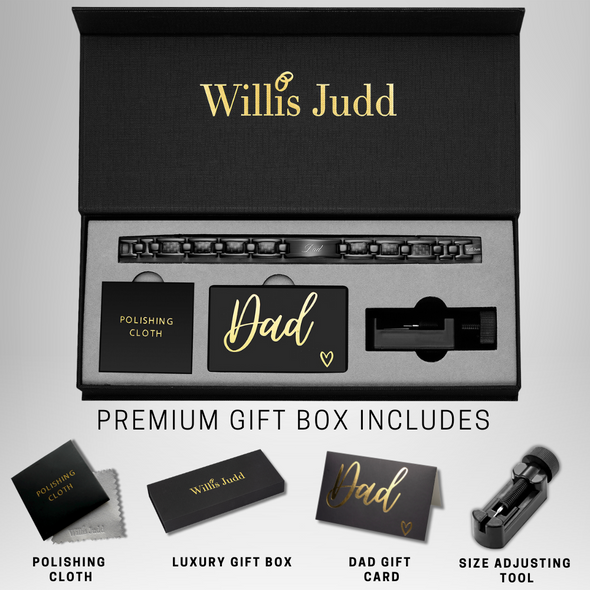 Mens Dad Bracelet Engraved Love You Dad In Gift Box