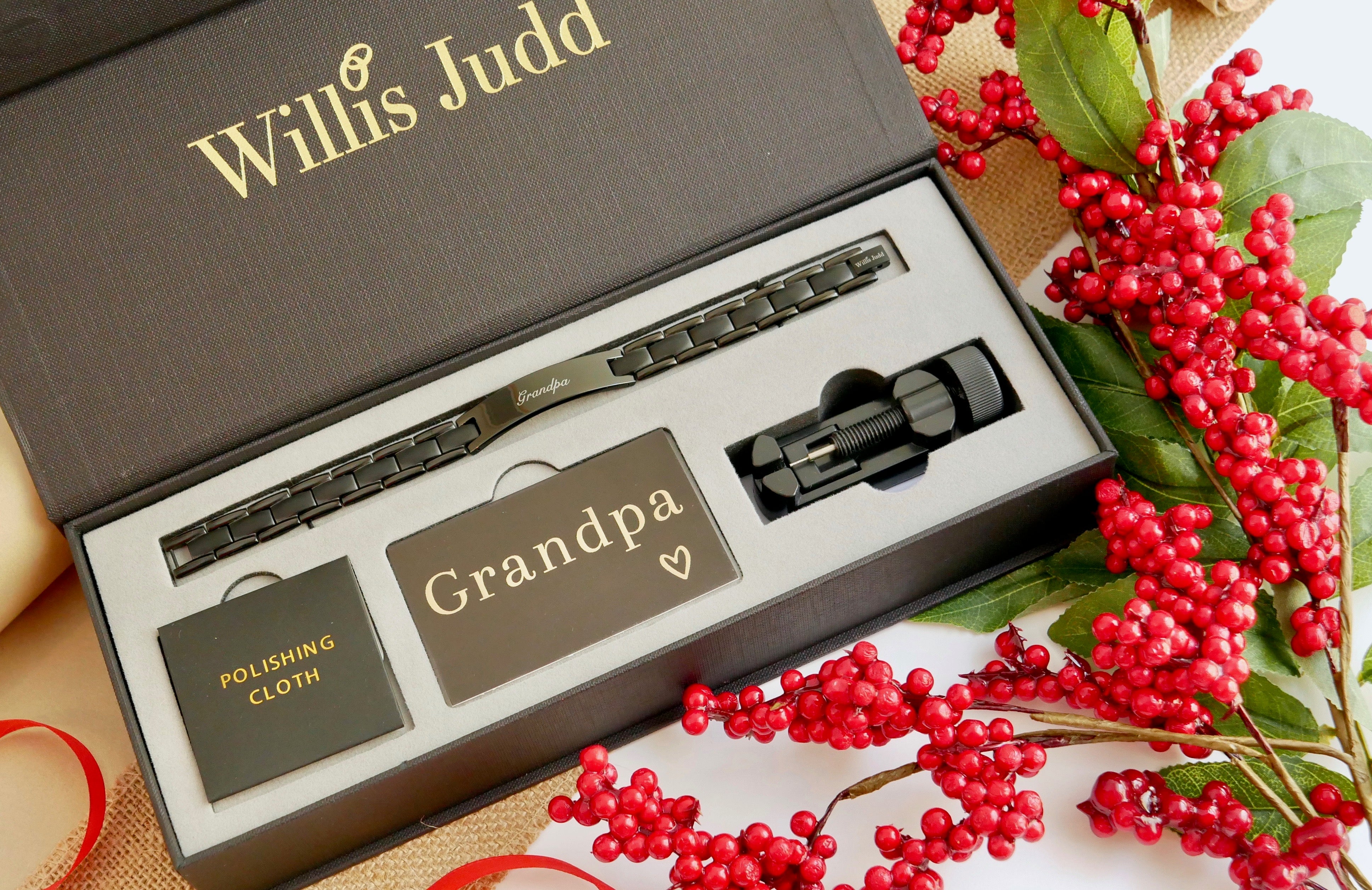 Grandpa Bracelet Etched Love You Grandpa by Willis Judd