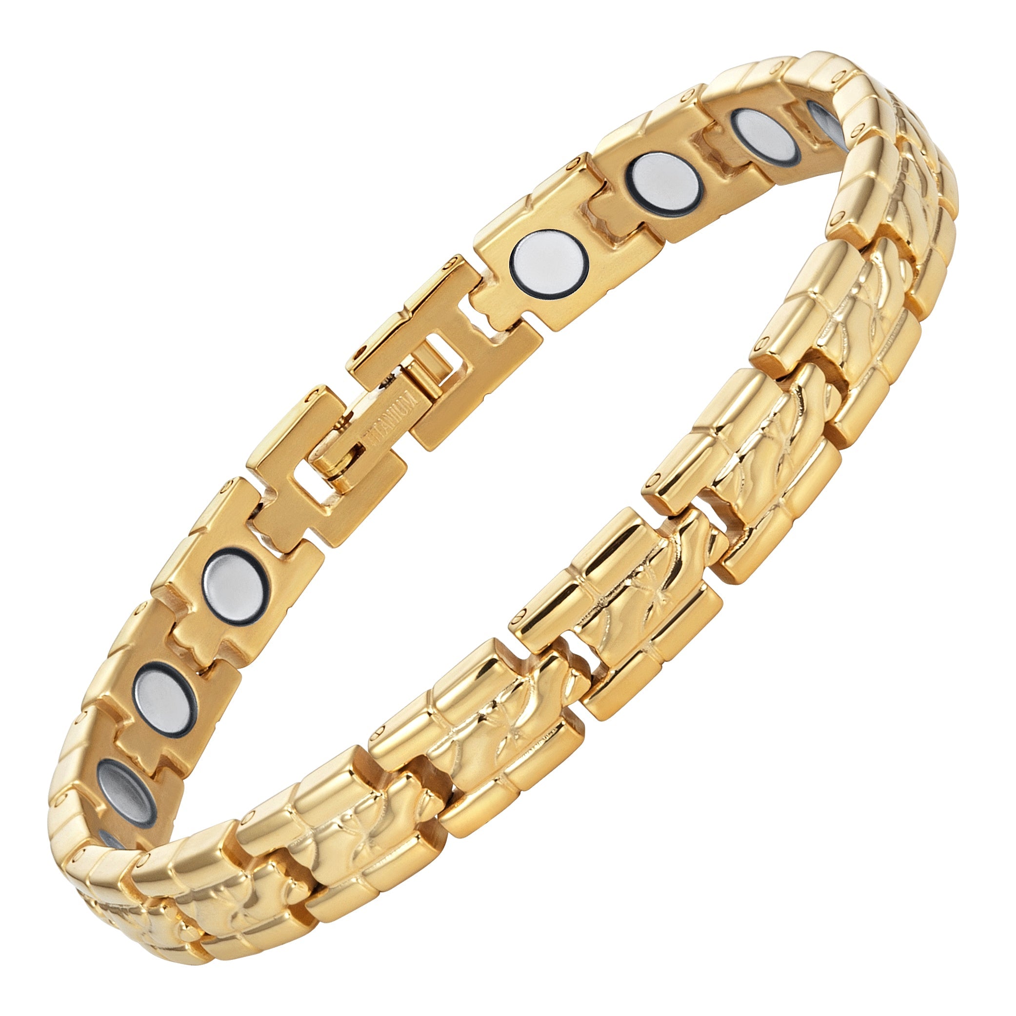 Ladies Magnetic Bracelet, Gold Tone Size Adjustable By Willis Judd
